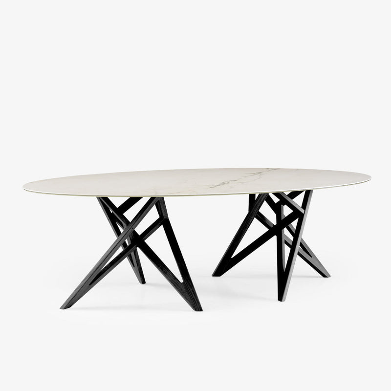 Ennea Oval Dining Table Base In Black Stained Ash by Ligne Roset - Additional Image - 3