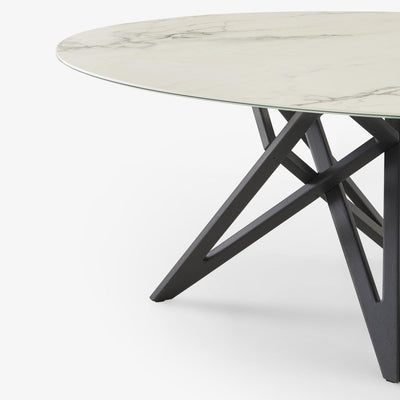 Ennea Oval Dining Table Base In Black Stained Ash by Ligne Roset - Additional Image - 6