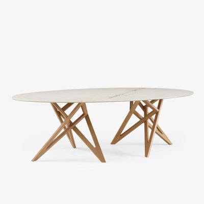 Ennea Oval Dining Table Legs In Natural Oak by Ligne Roset - Additional Image - 1
