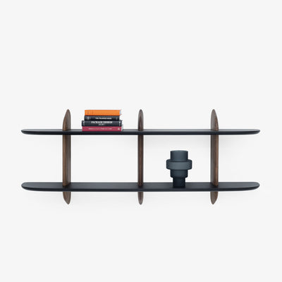 Intervalle Wall Shelf American Walnut / Black Lacquered by Ligne Roset - Additional Image - 3
