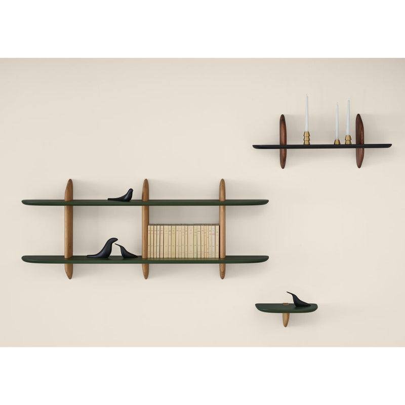 Intervalle Wall Shelf American Walnut / Black Lacquered by Ligne Roset - Additional Image - 6