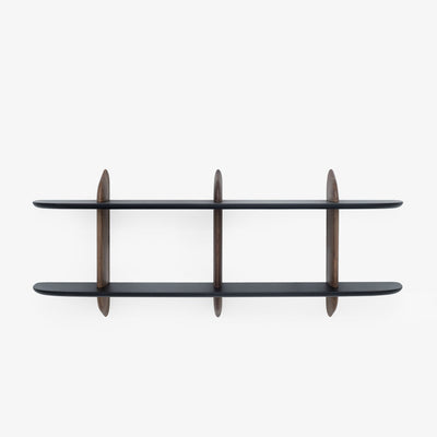 Intervalle Wall Shelf American Walnut / Black Lacquered by Ligne Roset