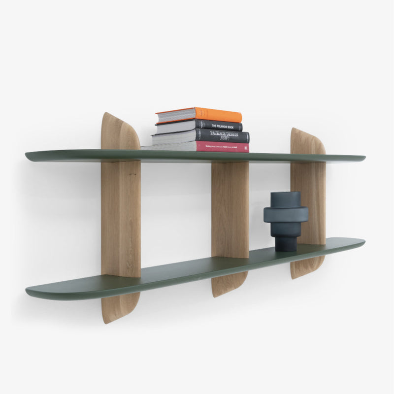 Intervalle Wall Shelf Withened Oak / Green Lacquered by Ligne Roset - Additional Image - 3