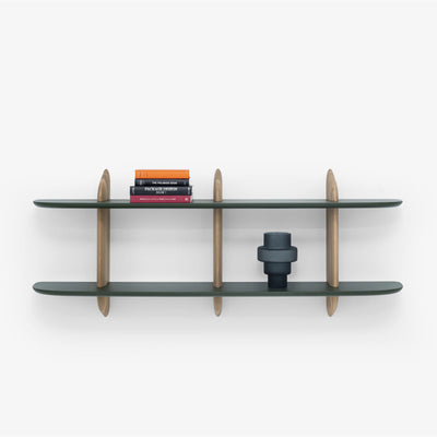 Intervalle Wall Shelf Withened Oak / Green Lacquered by Ligne Roset
