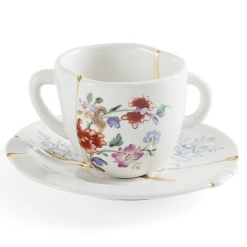 Kintsugi Coffee Cup with Saucer by Seletti - Additional Image - 2