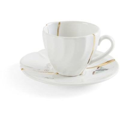Kintsugi Coffee Cup with Saucer by Seletti - Additional Image - 5