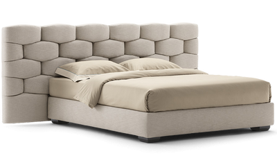 Majal Double Bed with Wide Headboard by Flou