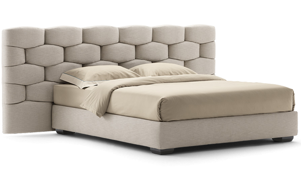 Majal Double Bed with Wide Headboard by Flou
