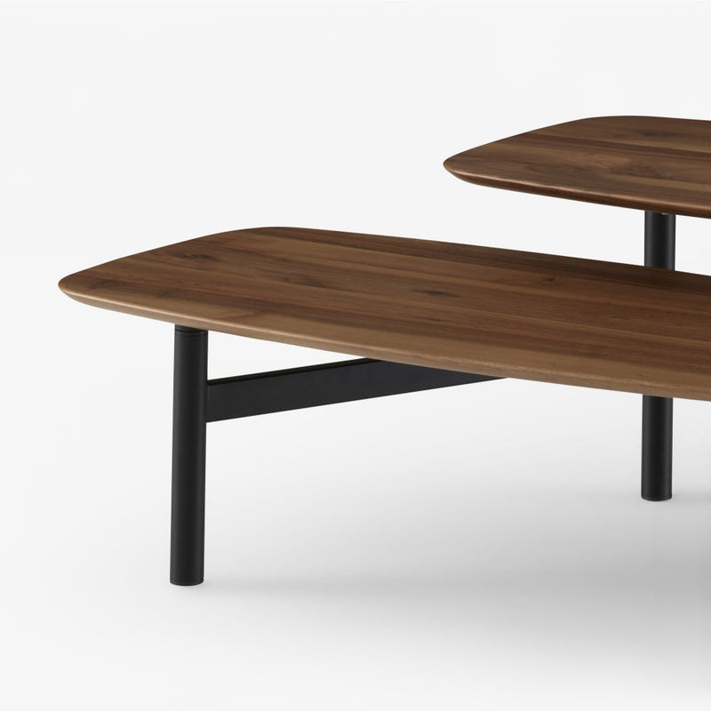 Pantographe Low Table European Walnut Top Black Lacquered Base by Ligne Roset - Additional Image - 4