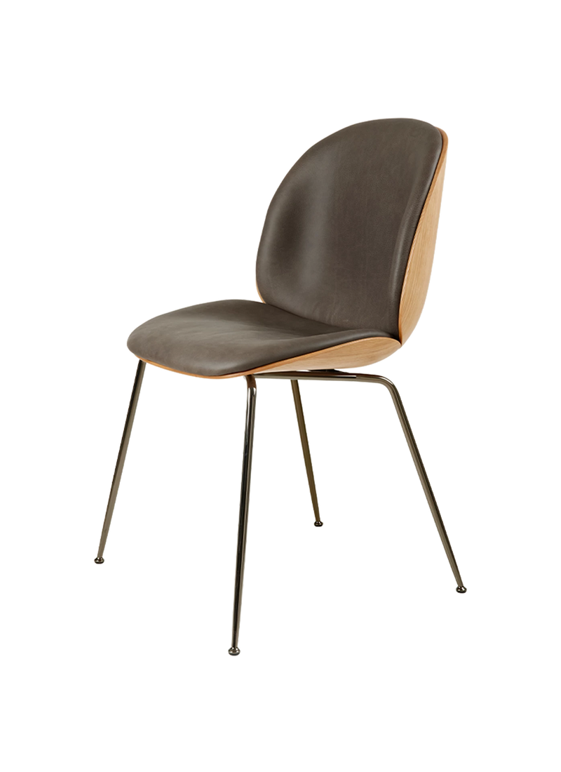 Beetle Dining Chair, Front Upholstered, Conic Base by Gubi