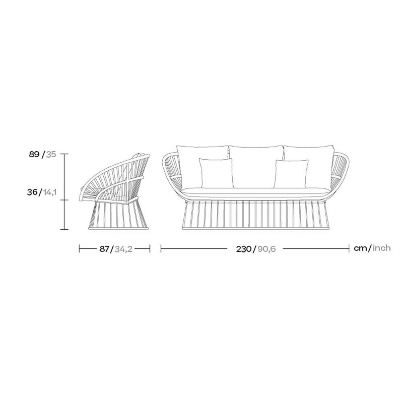 Cala 3 Seater Sofa By Kettal Additional Image - 1