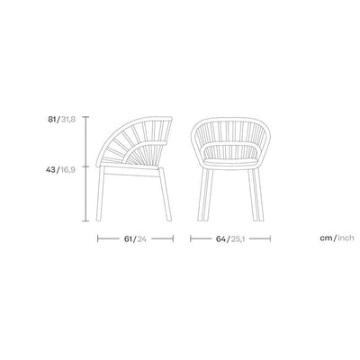 Cala Dining Armchair Teak Legs By Kettal Additional Image - 1