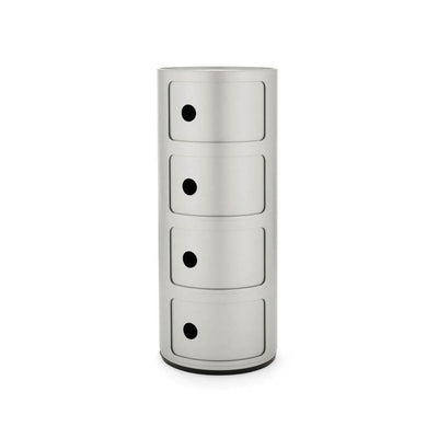 Componibili Recycled Storage Unit with 4 Elements in Silver by Kartell