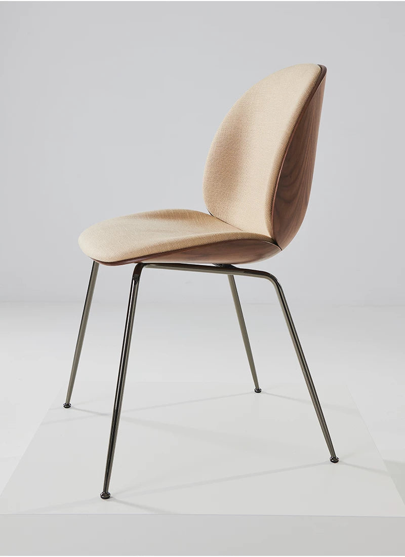 Beetle Dining Chair, Front Upholstered, Conic Base by Gubi