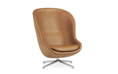 Hyg High Swivel Aluminium Ultra Leather Lounge Chair by Normann Copenhagen