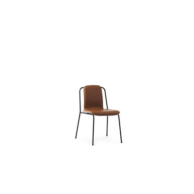 Studio Chair Front Upholstery Black Steel Oak/Ultra Leather by Normann Copenhagen
