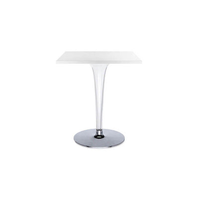 Toptop Square Cafe Table with Rounded Pleated Leg and Rounded Base by Kartell
