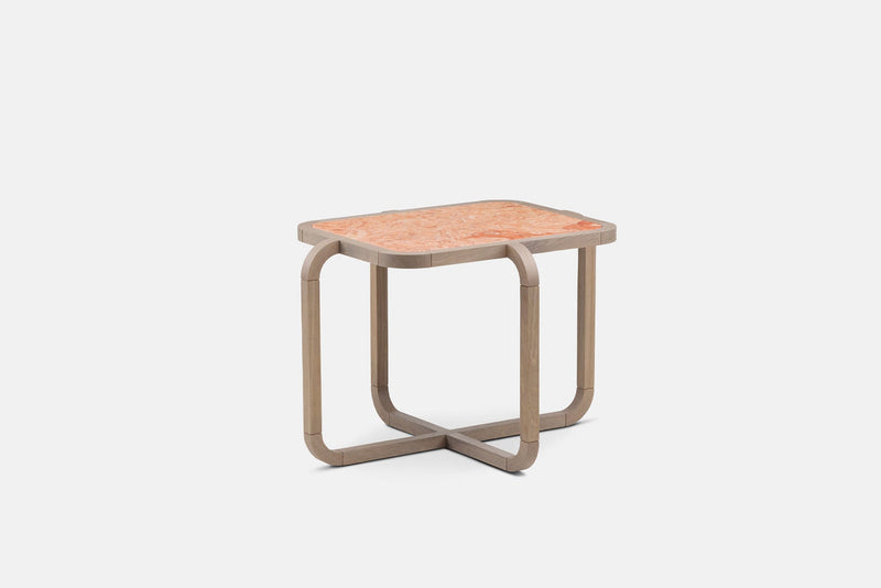 Alpha Side Table with Stone Top by De La Espada