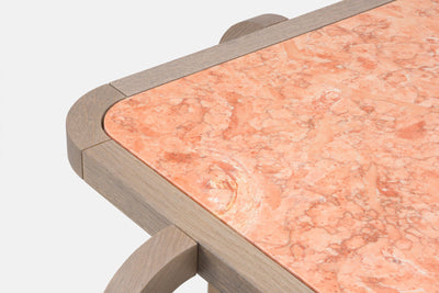 Alpha Side Table with Stone Top by De La Espada