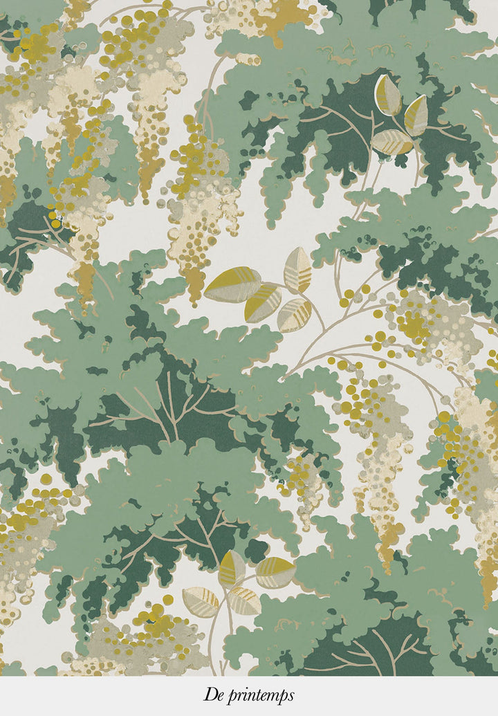 La Majestueuse Frondaisons Headboard Wallpaper by Isidore Leroy