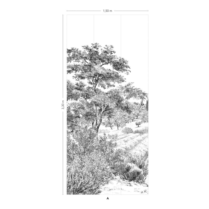 Provence Grisaille Wallpaper by Isidore Leroy