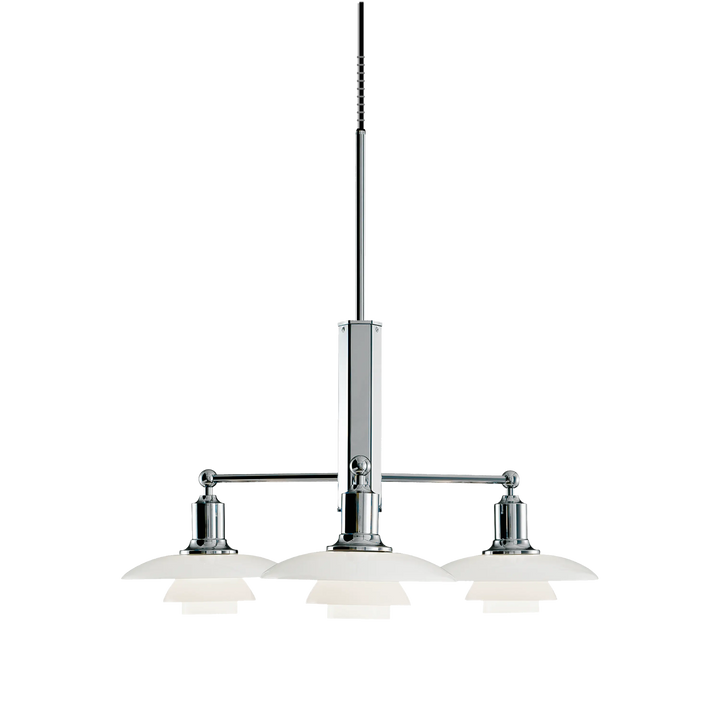 PH 2/1 Stem Fitting 3-Branch Chandelier by Louis Poulsen