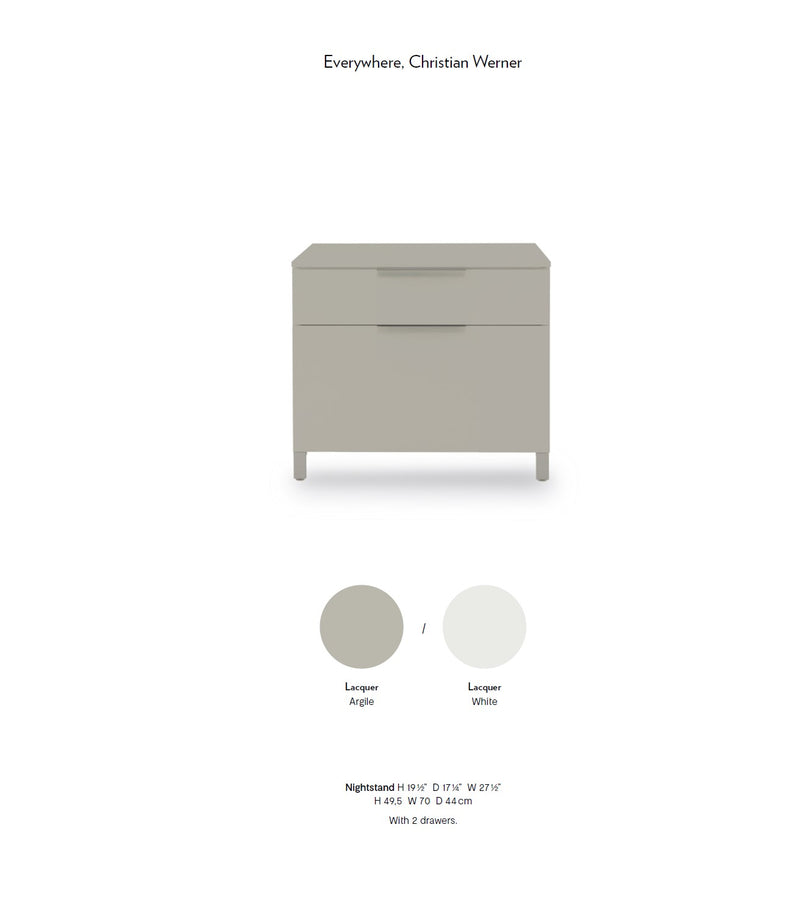 Quick Ship Everywhere 2-Drawer Night Stand by Ligne Roset