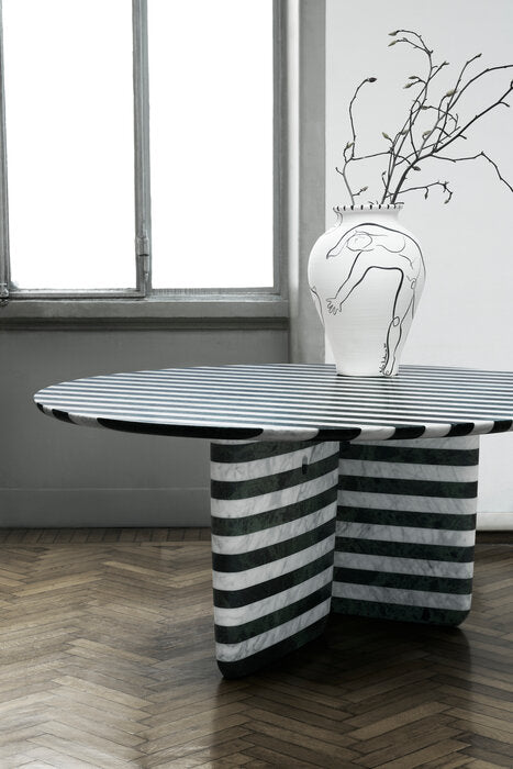 Tobi-Ishi Striped Marble Dining Table by B&B Italia