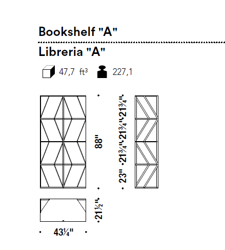 Secret Cubic Shelves Bookcase by Moroso