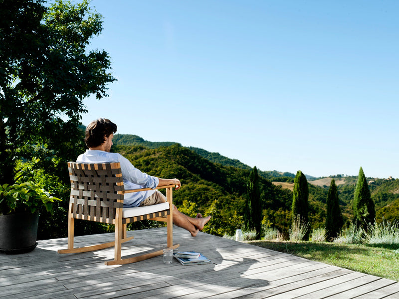 Opposite Rocking Chair Teak by Tribu