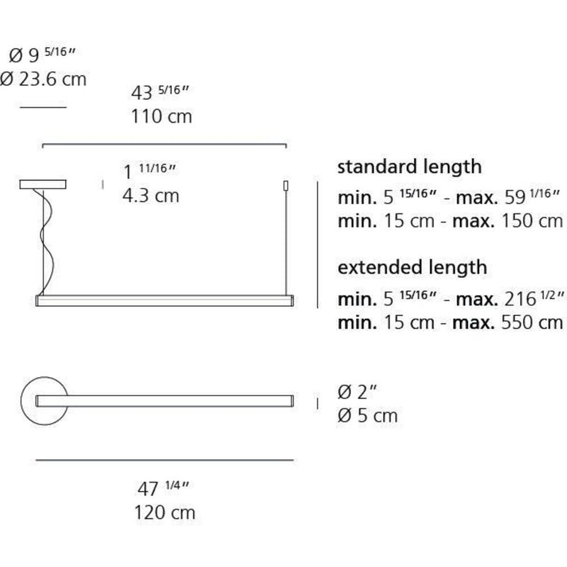 Alphabet of Light Linear Suspension Lamp by Artemide 3