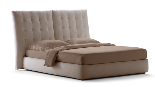 Angle Quilted Headboard Bed by Flou