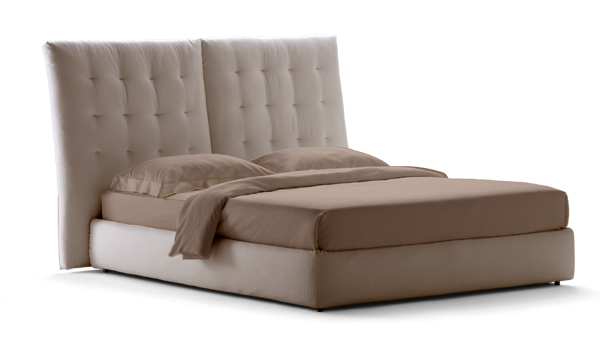 Angle Quilted Headboard Bed by Flou