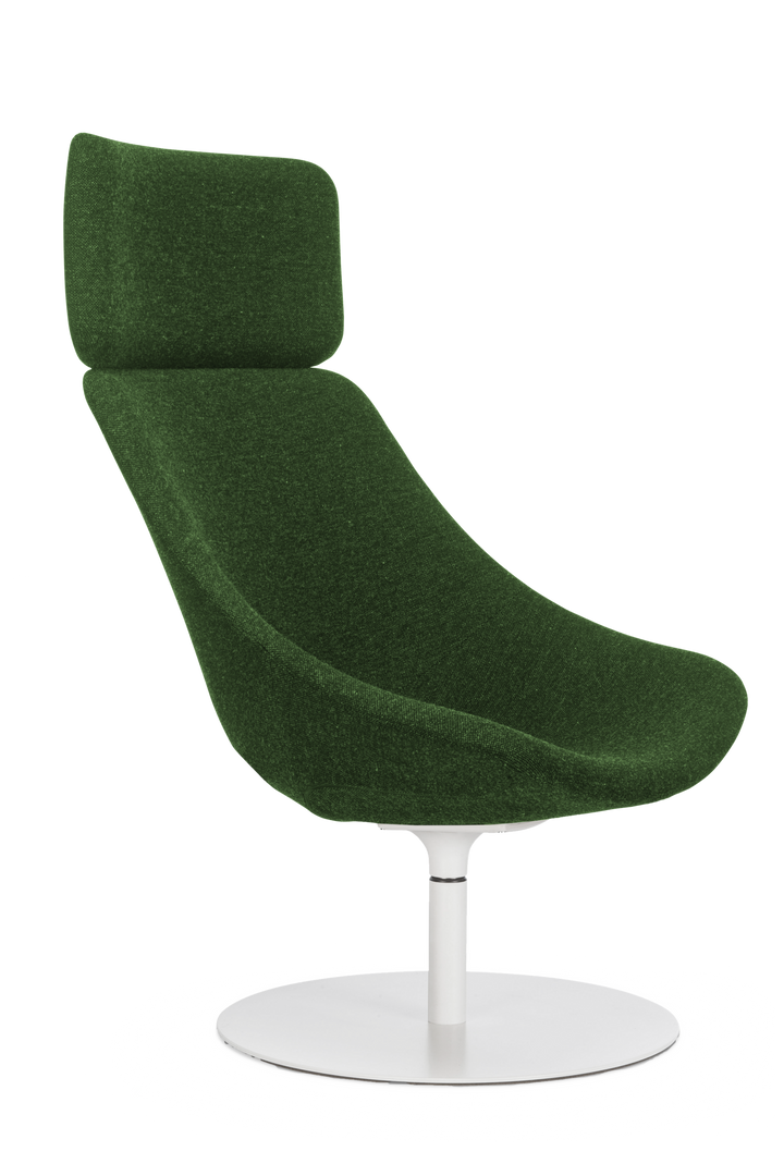 Auki S117P Swivel Lounge Chair with Headrest, Round Base by Lapalma
