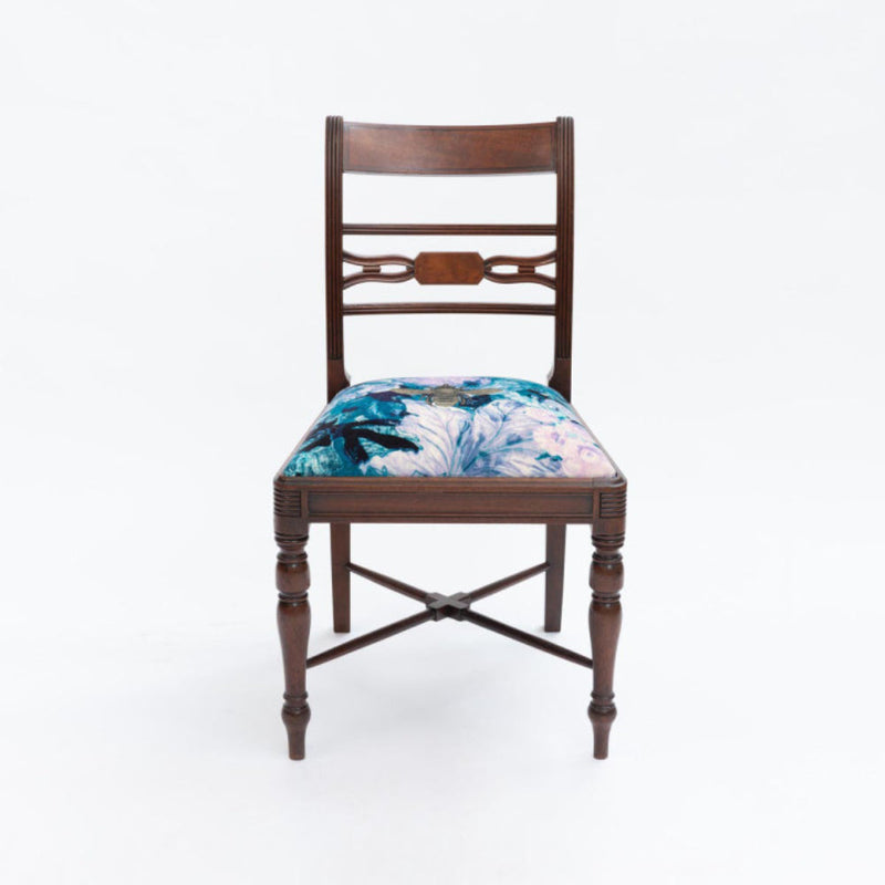 Bee Bouquet Blues Dining Chair by Timorous Beasties