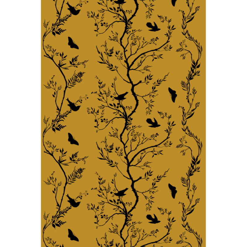 Birdbranch Stripe Velvet Fabric Wallpaper by Timorous Beasties-1