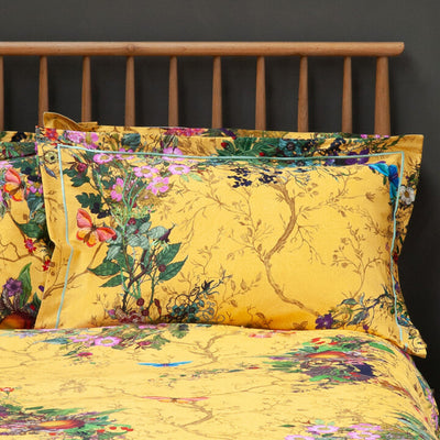 Bloomsbury Garden Cadmium Oxford Pillowcase by Timorous Beasties