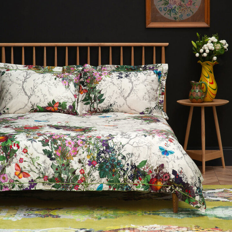 Bloomsbury Garden Dove Duvet Set by Timorous Beasties