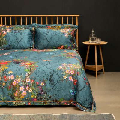 Bloomsbury Teal Garden Duvet Set by Timorous Beasties