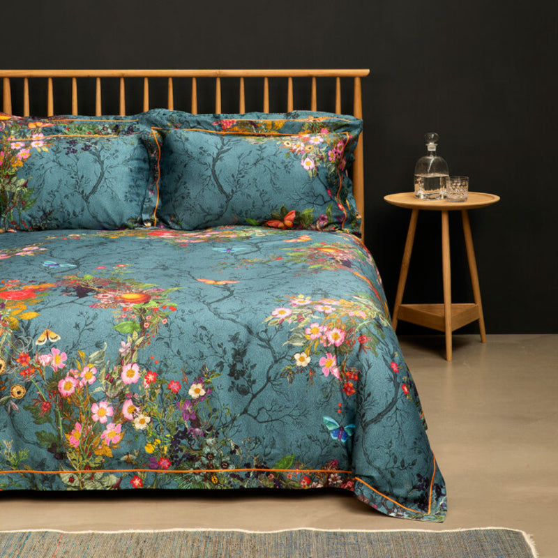 Bloomsbury Teal Garden Duvet Set by Timorous Beasties