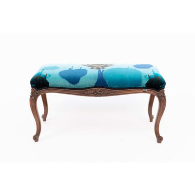 Blue Blotch Bee Velvet Stool by Timorous Beasties-2