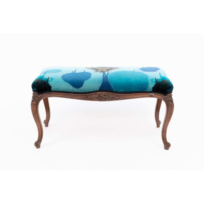 Blue Blotch Bee Velvet Stool by Timorous Beasties-2