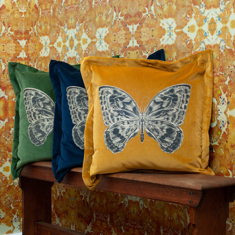 Butterfly Velvet Cushion by Timorous Beasties-8