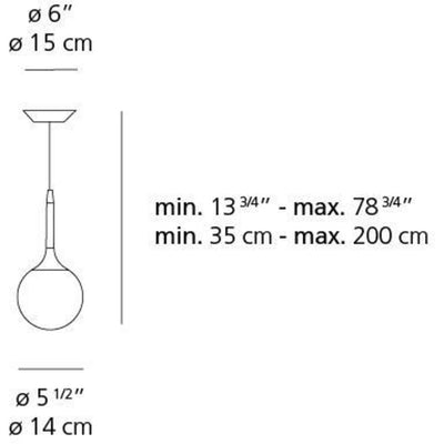 Castore 14 Susp Max 4W E12 White 120V by Artemide 1