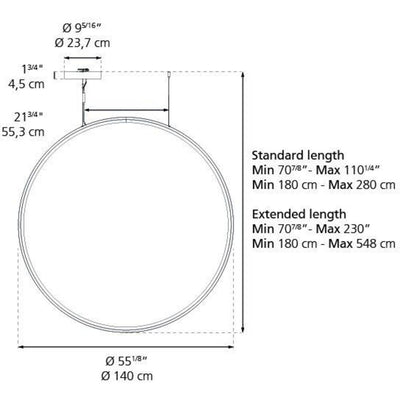 Discovery Vertical 140 Suspension Lamp with Extension by Artemide 3