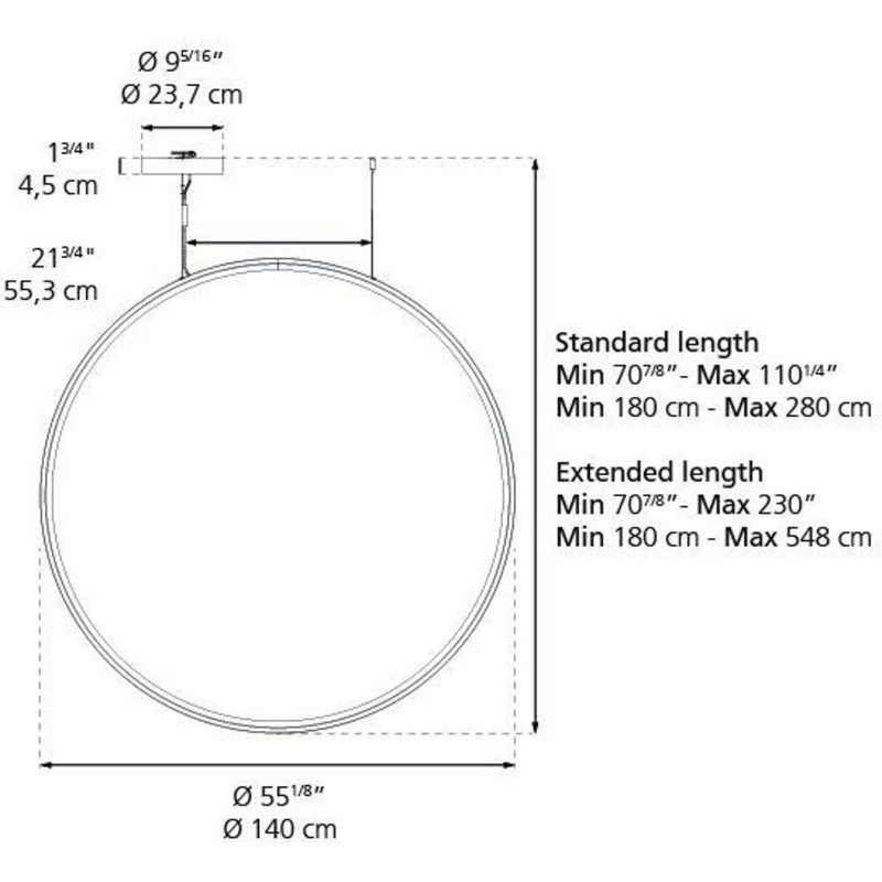 Discovery Vertical 140 Suspension Lamp with Extension by Artemide 3