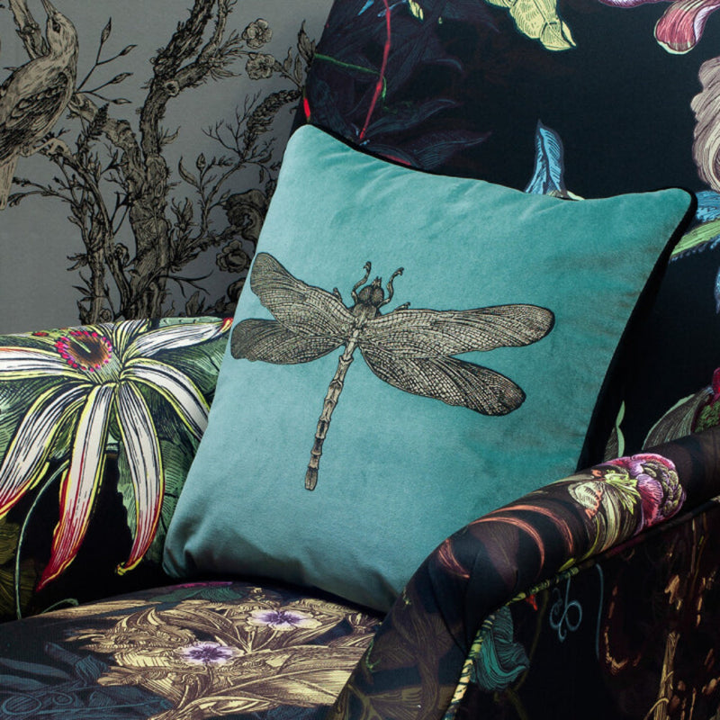 Dragonfly Velvet Cushion by Timorous Beasties-7