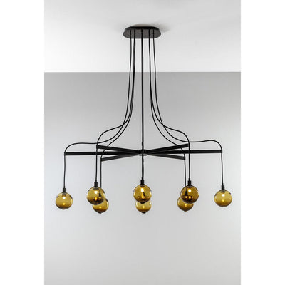 Drape Arm 8 ellipsoid glass 6" Chandelier by SkLO 3