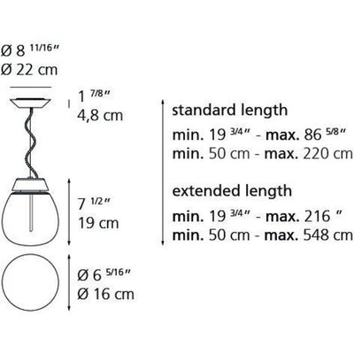 Empatia 16 Susp LED 11W 30K Dim 2-Wire White Unv Ext 15ft by Artemide 1