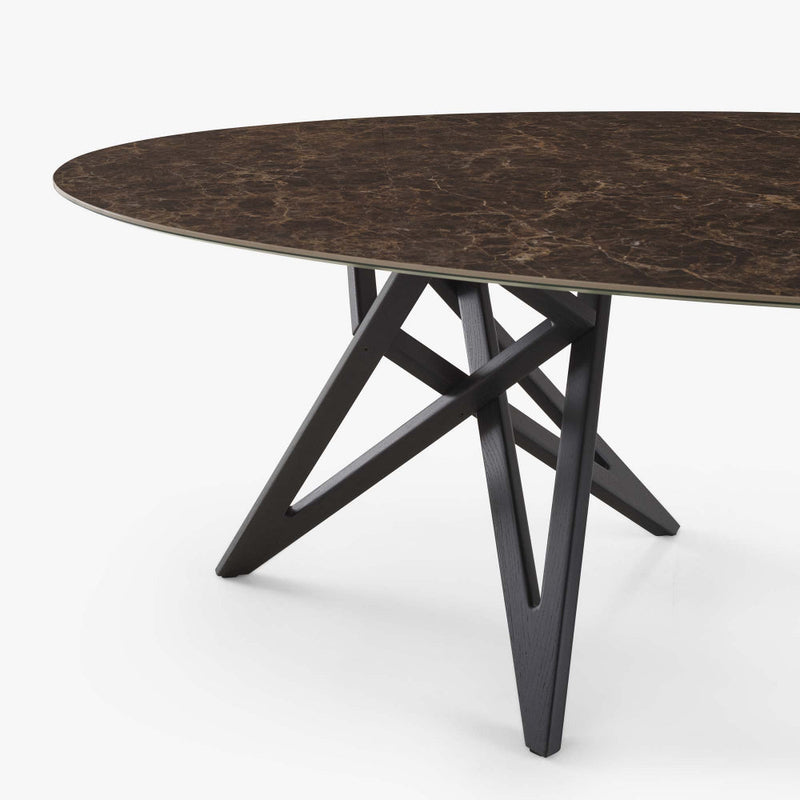 Ennea Oval Dining Table Base In Black Stained Ash by Ligne Roset - Additional Image - 5